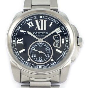 Cartier Watch Caliber W7100016 Black Dial Date Small Second Slotted Back SS